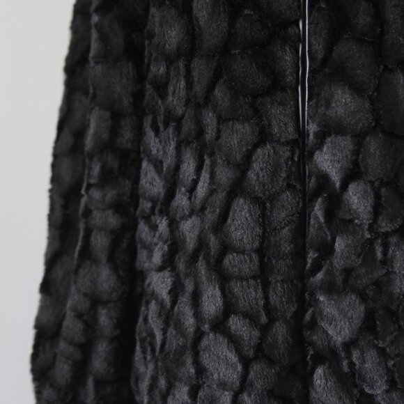 ADRIENNE LANDAU BLACK COLLARED FAUX FUR LONG SLEEVE JACKET COAT LG & XL NWT $275 - Picture 9 of 10